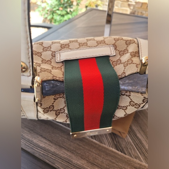 GUCCI Beige Web Tote Bag - Picture 7 of 16